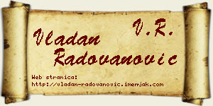 Vladan Radovanović vizit kartica